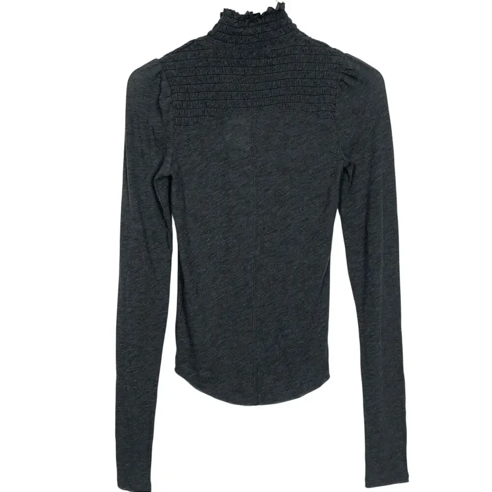 Free People Caroline Smocked Mock Neck Top Size XS NEW